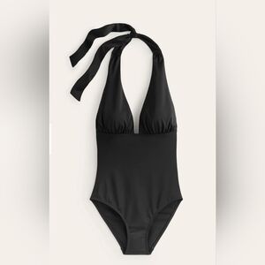 Boden merano Black Deep V Neck Halter Neck Swimsuit || 4 Long